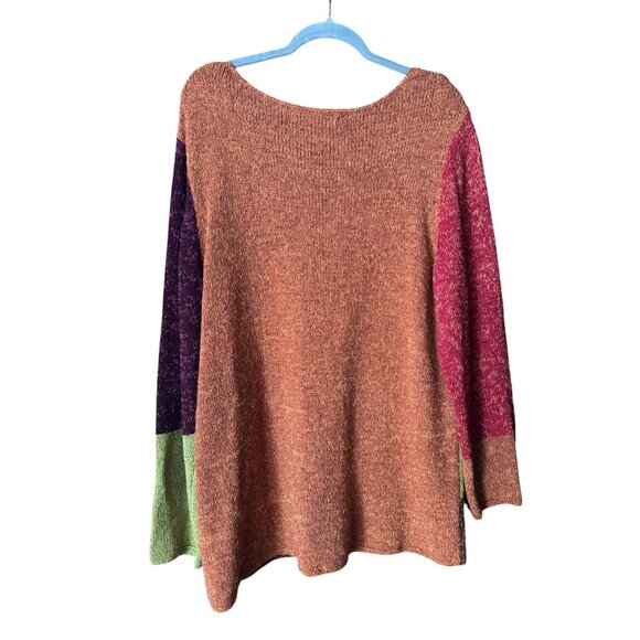 Crazy Horse Collection Womens Floral Knit Sweater Size L Multicolor Acrylic Blen - Picture 2 of 7